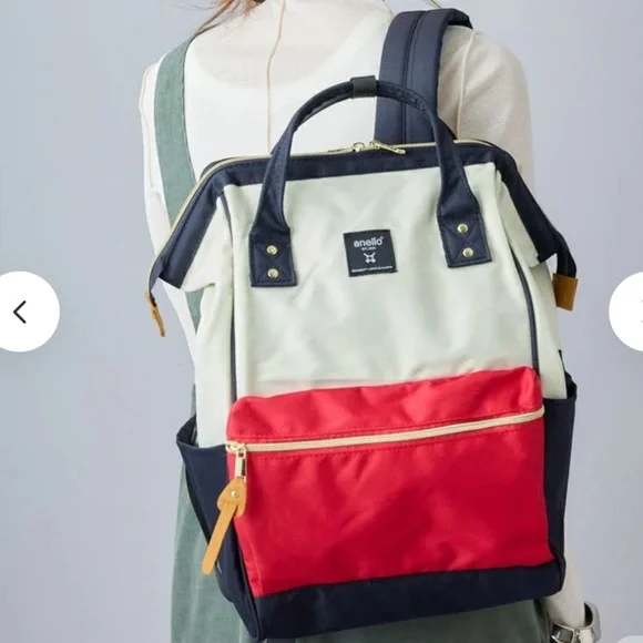 Anello Canvas Colorblock Backpack - Cream & Red - Picture 5 of 5